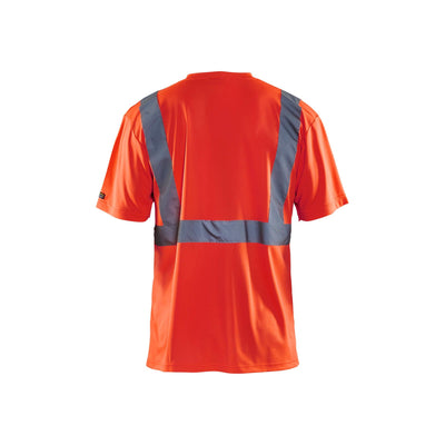 Blaklader 33131009 Hi-Vis Work T-Shirt Hi-Vis Red Rear #colour_hi-vis-red