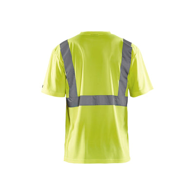 Blaklader 33131009 Hi-Vis Work T-Shirt Hi-Vis Yellow Rear #colour_yellow