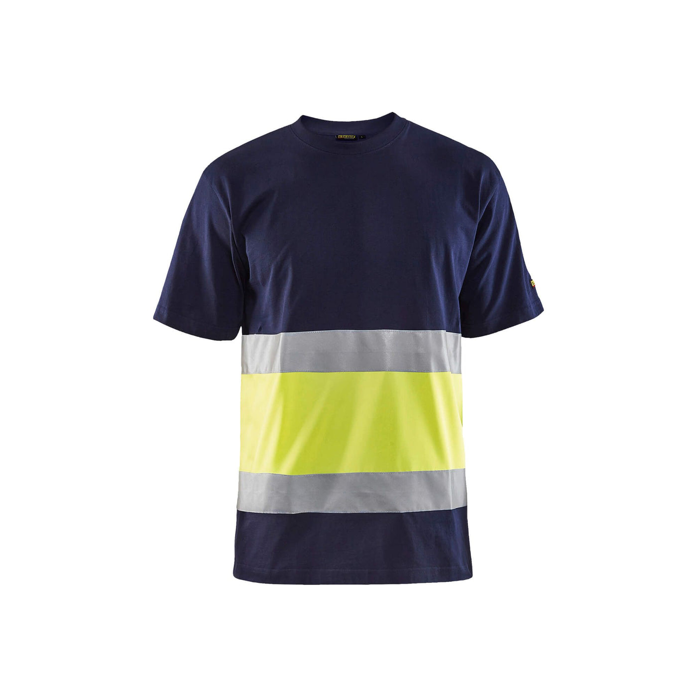 Blaklader 33871030 Hi-Vis Work T-Shirt Navy Blue/Hi-Vis Yellow Main #colour_navy-blue-yellow