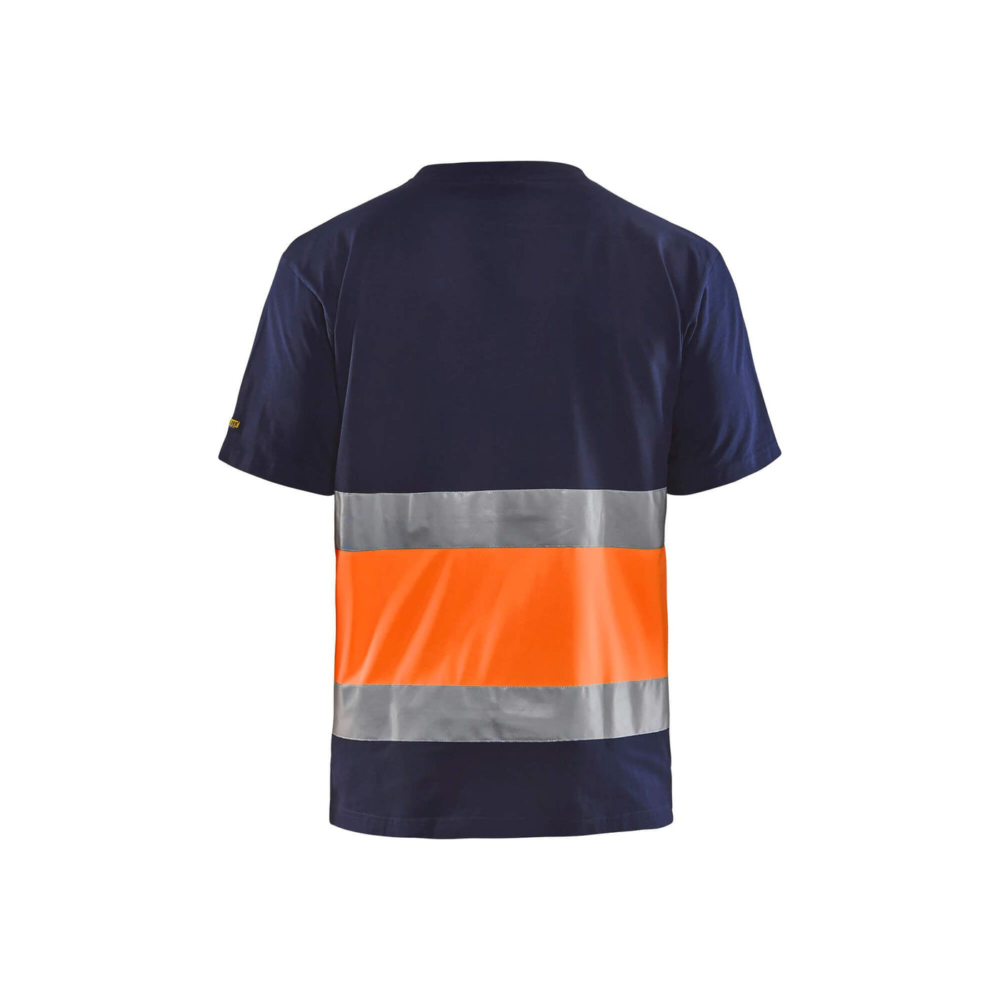 Blaklader 33871030 Hi-Vis Work T-Shirt Navy Blue/Orange Rear #colour_navy-blue-orange