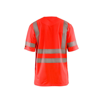 Blaklader 34201013 Hi-Vis Work T-Shirt Hi-Vis Red Rear #colour_hi-vis-red