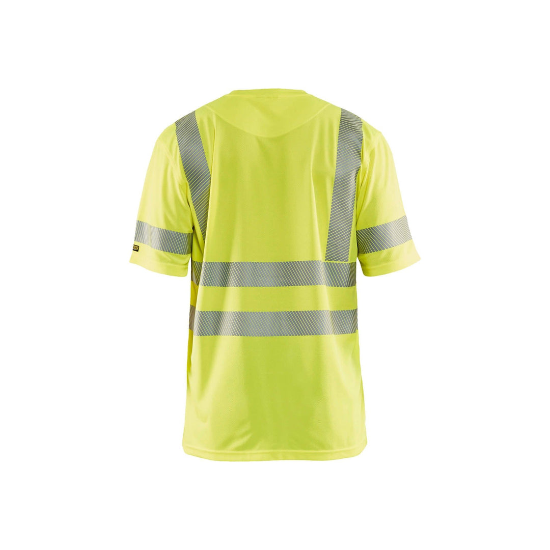 Blaklader 34201013 Hi-Vis Work T-Shirt Hi-Vis Yellow Rear #colour_yellow