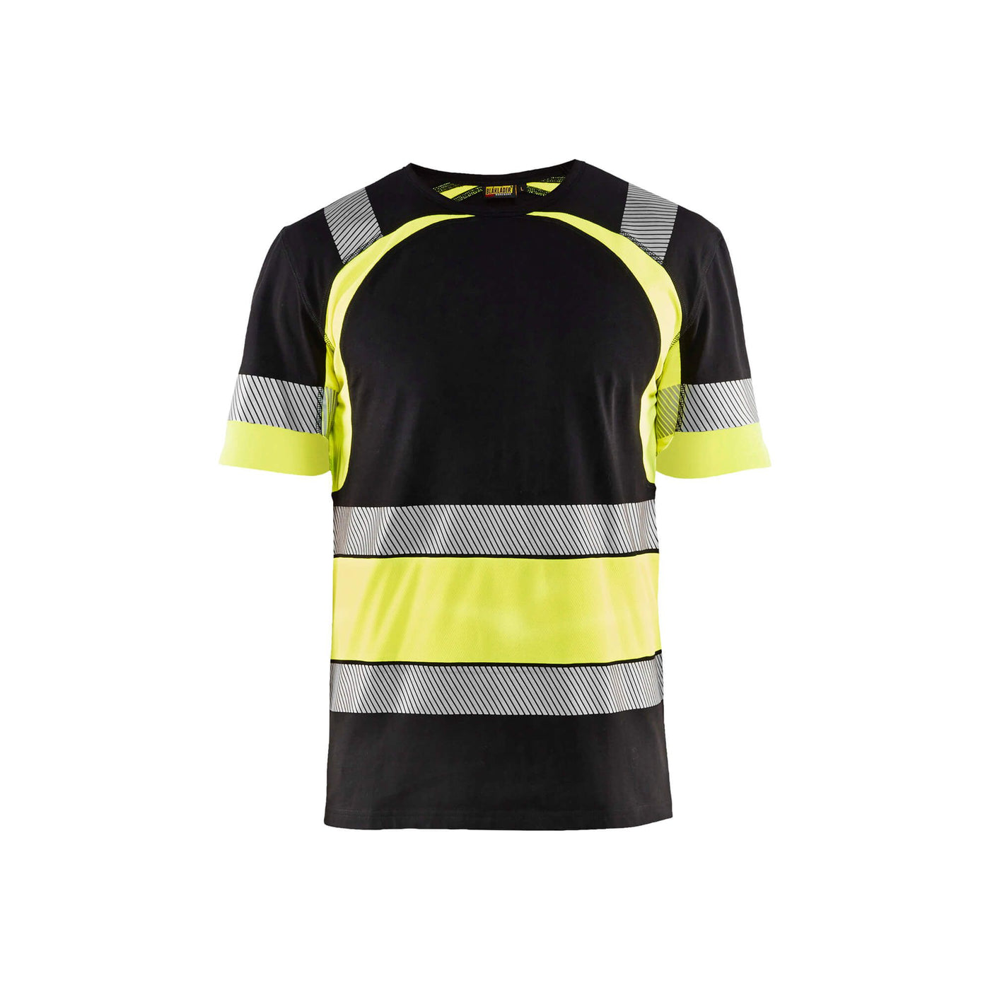 Blaklader 34211030 Hi-Vis Work T-Shirt Black/Hi-Vis Yellow Main #colour_black-yellow