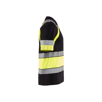 Blaklader 34211030 Hi-Vis Work T-Shirt Black/Hi-Vis Yellow Right #colour_black-yellow