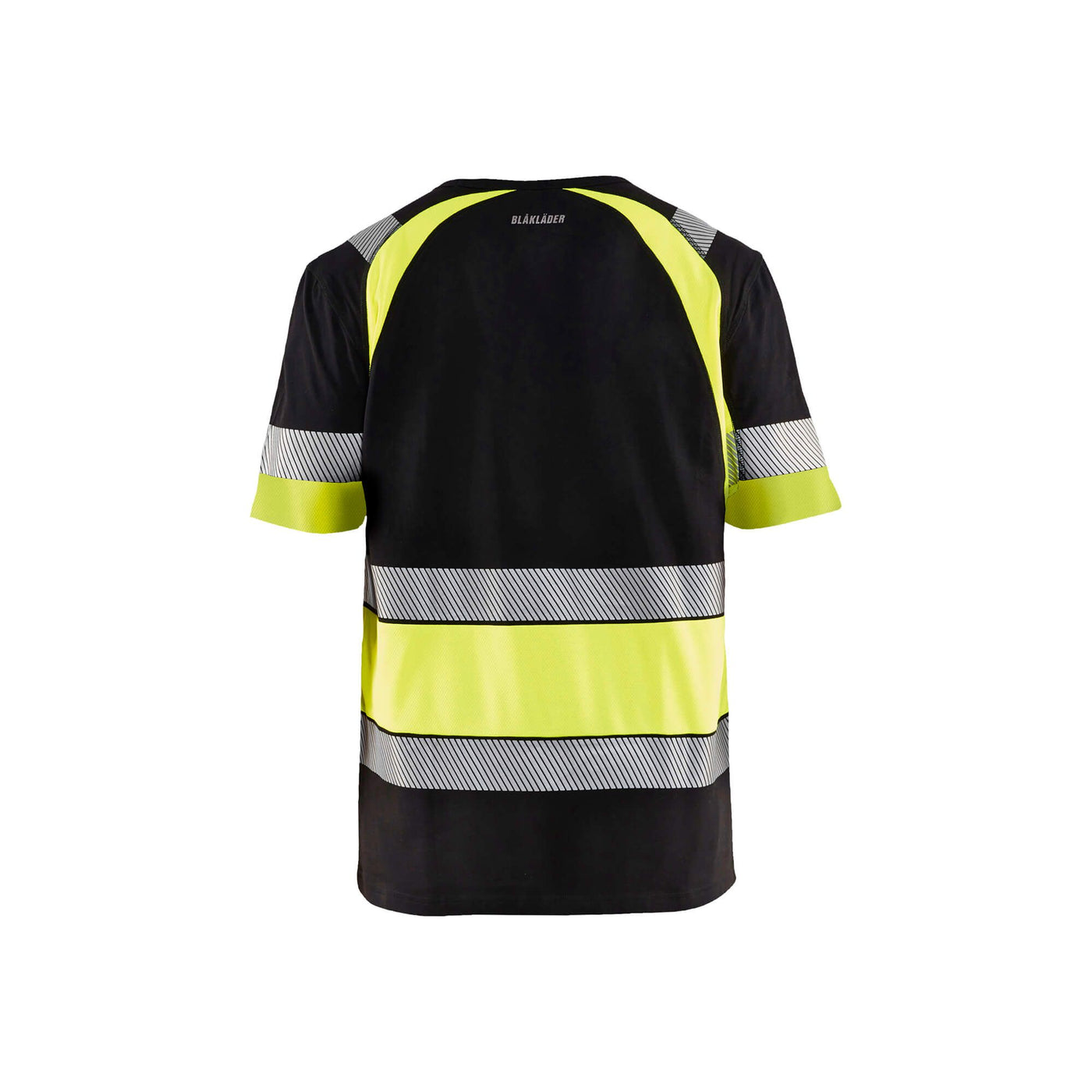 Blaklader 34211030 Hi-Vis Work T-Shirt Black/Hi-Vis Yellow Rear #colour_black-yellow