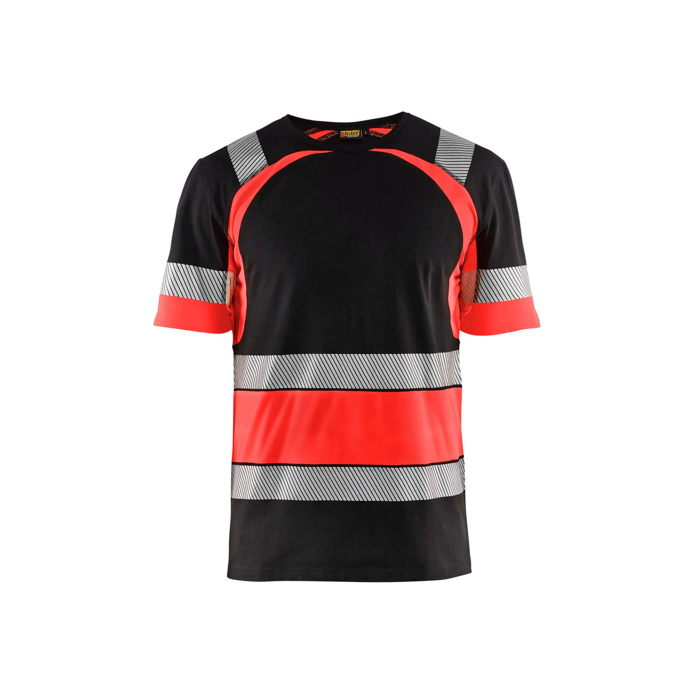 Blaklader 34211030 Hi-Vis Work T-Shirt Black/Red Main #colour_black-red