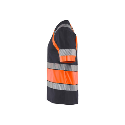 Blaklader 34211030 Hi-Vis Work T-Shirt Mid Grey/ Hi-Vis Orange Left #colour_mid-grey--hi-vis-orange