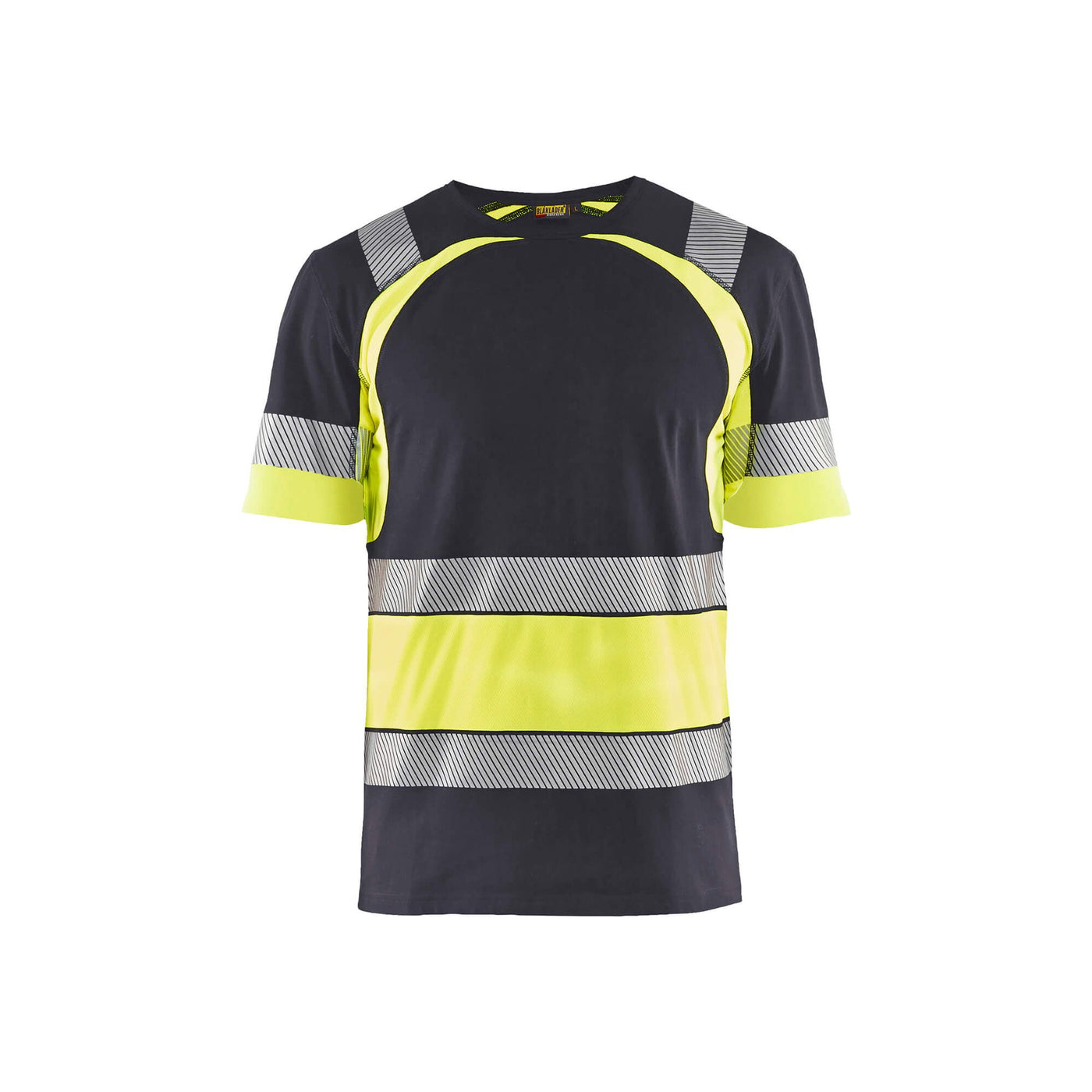 Blaklader 34211030 Hi-Vis Work T-Shirt Mid Grey/Hi-Vis Yellow Main #colour_mid-grey-hi-vis-yellow