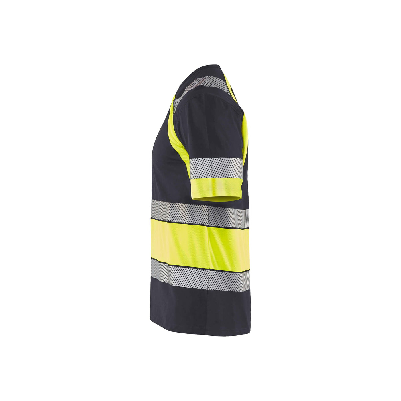 Blaklader 34211030 Hi-Vis Work T-Shirt Mid Grey/Hi-Vis Yellow Left #colour_mid-grey-hi-vis-yellow