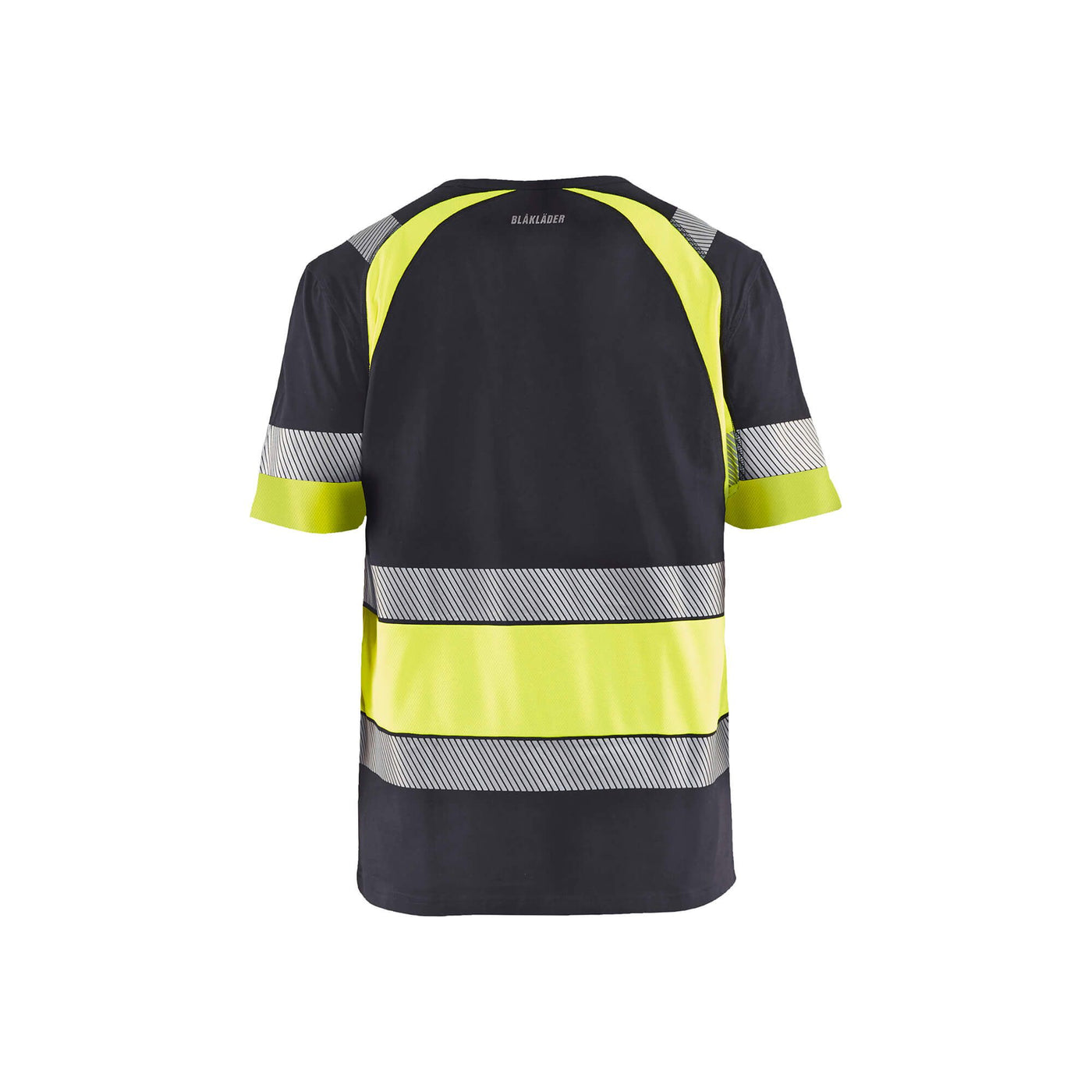 Blaklader 34211030 Hi-Vis Work T-Shirt Mid Grey/Hi-Vis Yellow Rear #colour_mid-grey-hi-vis-yellow