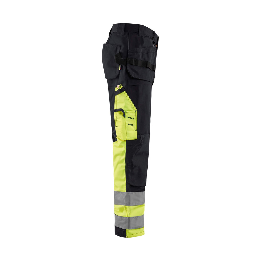 Blaklader 15291370 Hi-Vis Work Trousers Black/Hi-Vis Yellow Right #colour_black-yellow