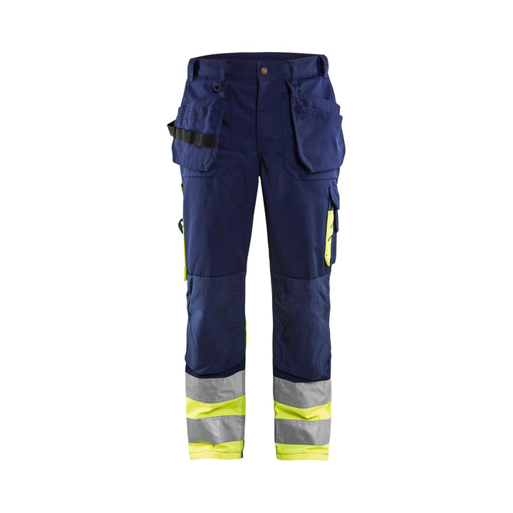 Blaklader 15291370 Hi-Vis Work Trousers Navy Blue/Hi-Vis Yellow Main #colour_navy-blue-yellow