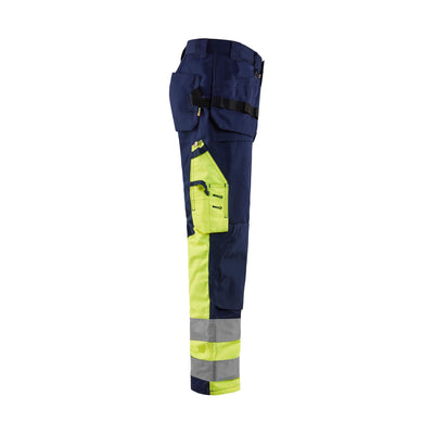 Blaklader 15291370 Hi-Vis Work Trousers Navy Blue/Hi-Vis Yellow Right #colour_navy-blue-yellow