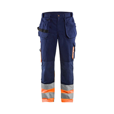 Blaklader 15291860 Hi-Vis Work Trousers Navy Blue/Orange Main #colour_navy-blue-orange