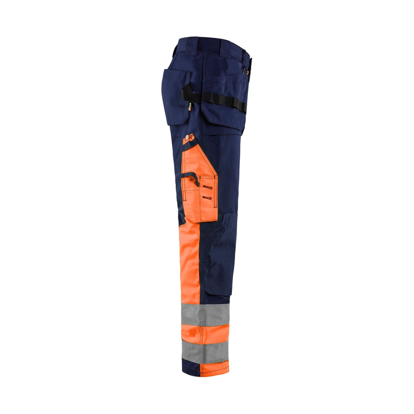 Blaklader 15291860 Hi-Vis Work Trousers Navy Blue/Orange Right #colour_navy-blue-orange
