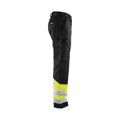 Blaklader 15641811 Hi-Vis Work Trousers Black/Hi-Vis Yellow Right #colour_black-hi-vis-yellow