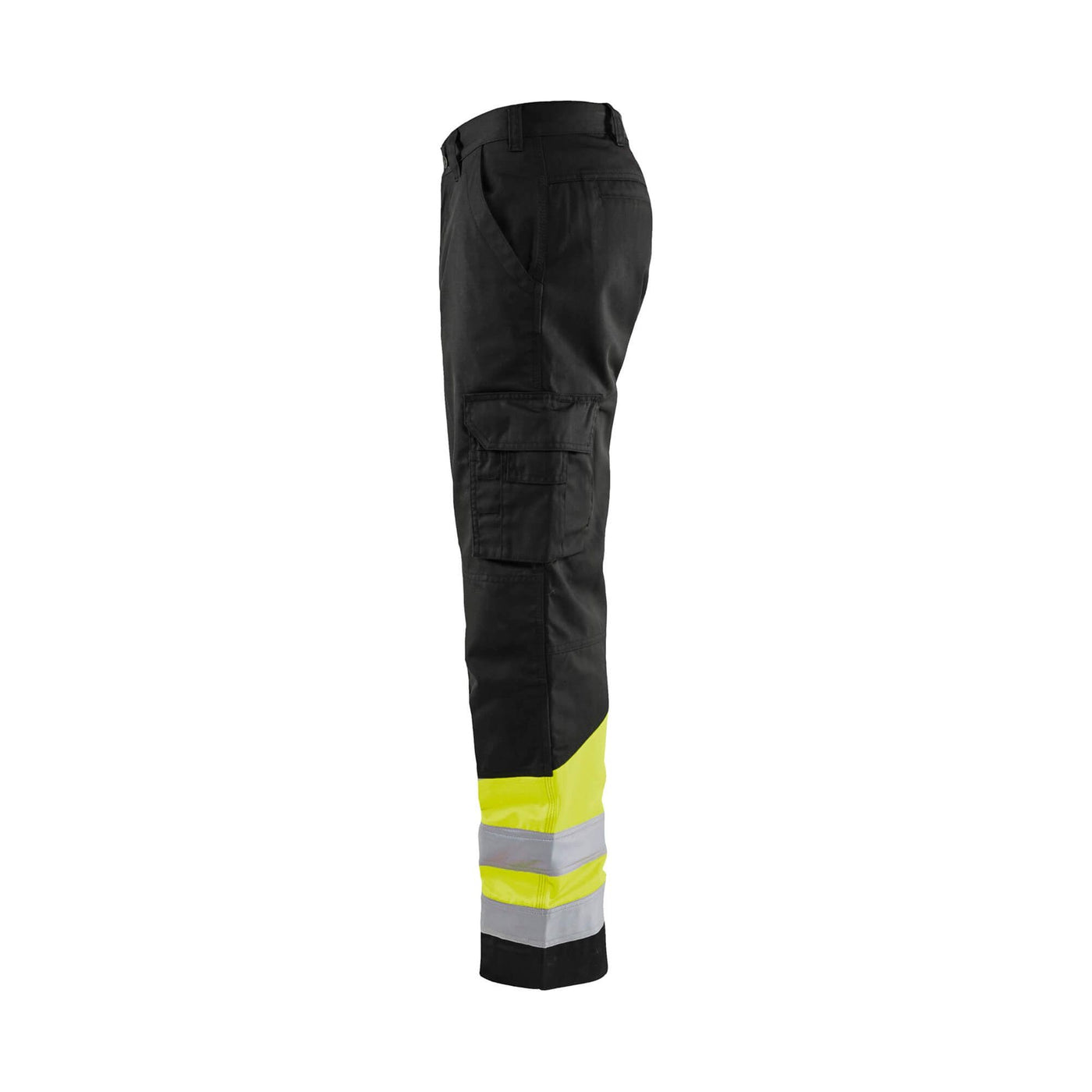 Blaklader 15641811 Hi-Vis Work Trousers Black/Hi-Vis Yellow Left #colour_black-hi-vis-yellow