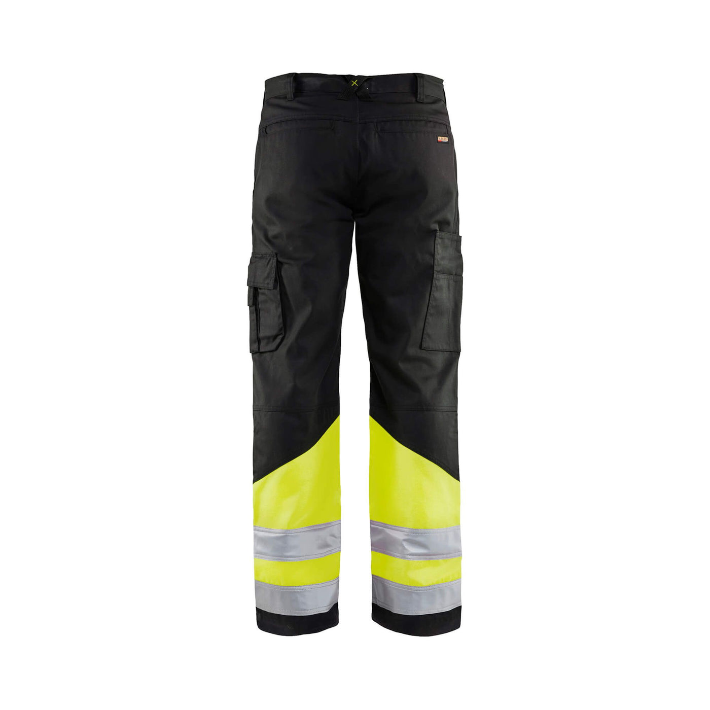 Blaklader 15641811 Hi-Vis Work Trousers Black/Hi-Vis Yellow Rear #colour_black-hi-vis-yellow
