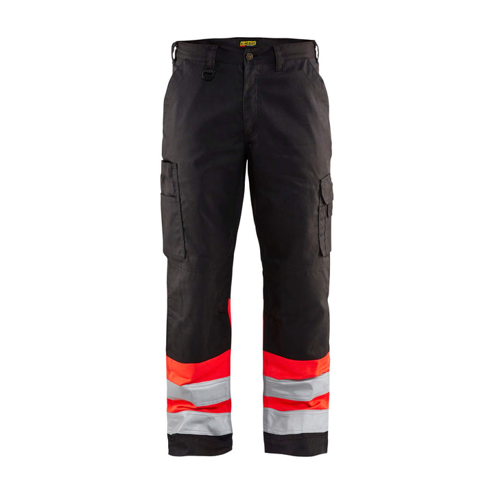 Blaklader 15641811 Hi-Vis Work Trousers Black/Red Main #colour_black-red