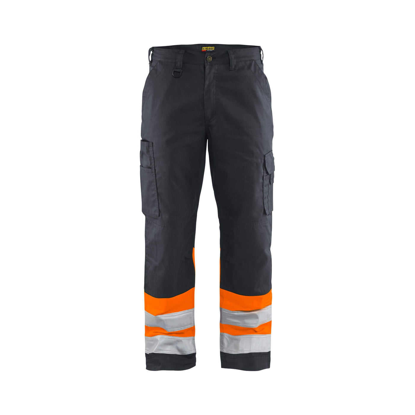 Blaklader 15641811 Hi-Vis Work Trousers Mid Grey/ Hi-Vis Orange Main #colour_mid-grey--hi-vis-orange