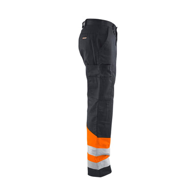 Blaklader 15641811 Hi-Vis Work Trousers Mid Grey/ Hi-Vis Orange Right #colour_mid-grey--hi-vis-orange