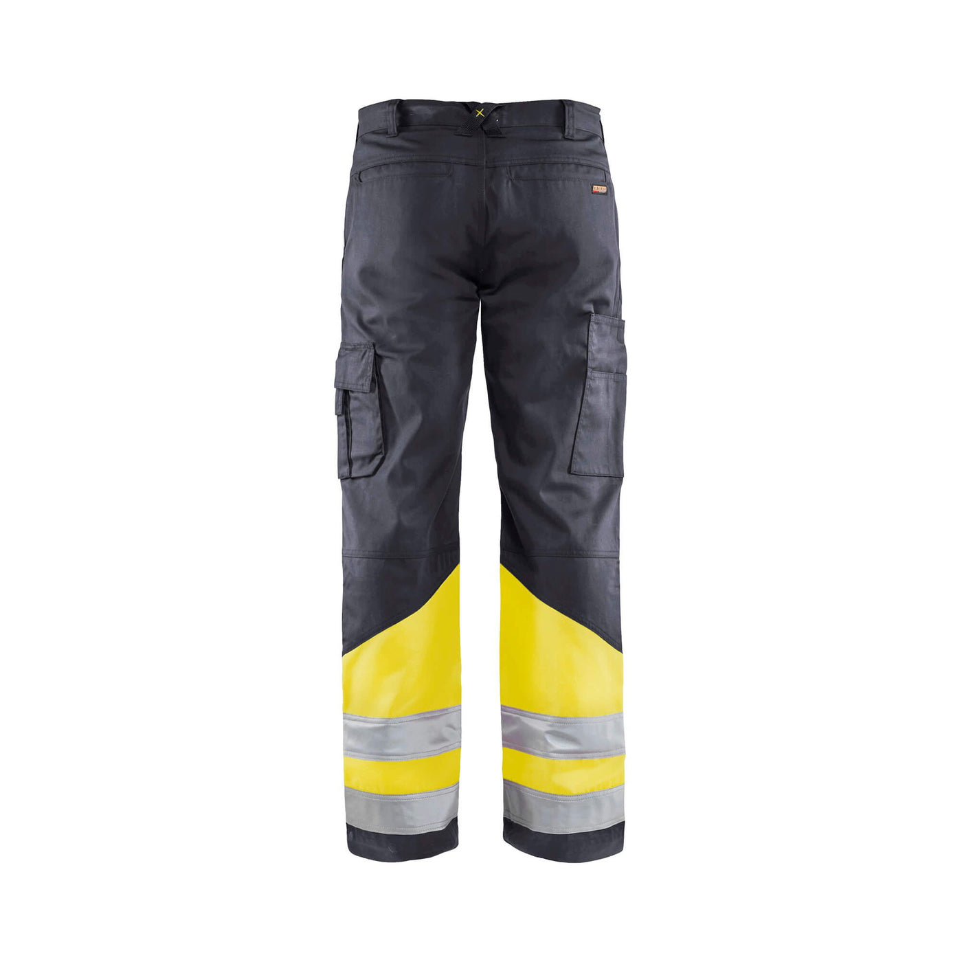 Blaklader 15641811 Hi-Vis Work Trousers Mid Grey/Hi-Vis Yellow Rear #colour_mid-grey-hi-vis-yellow