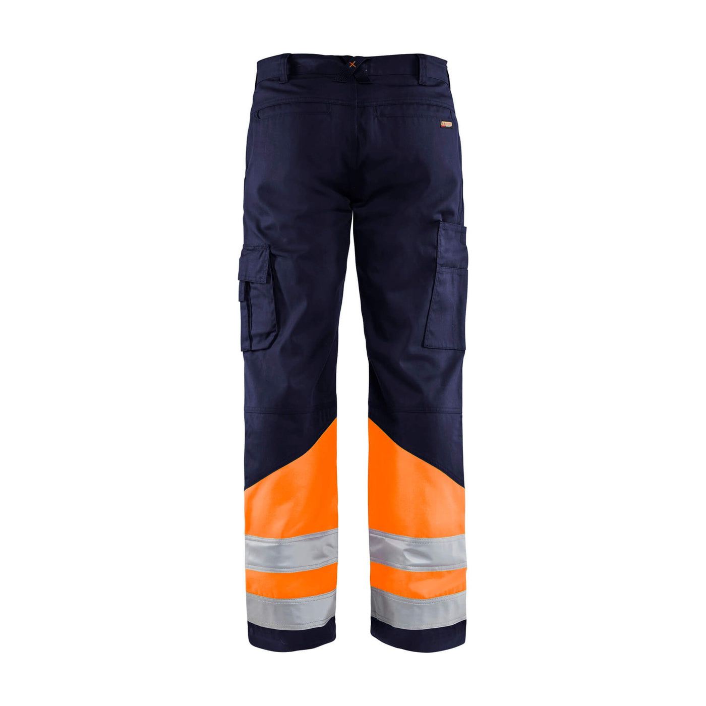 Blaklader 15641811 Hi-Vis Work Trousers Navy Blue/Orange Rear #colour_navy-blue-orange