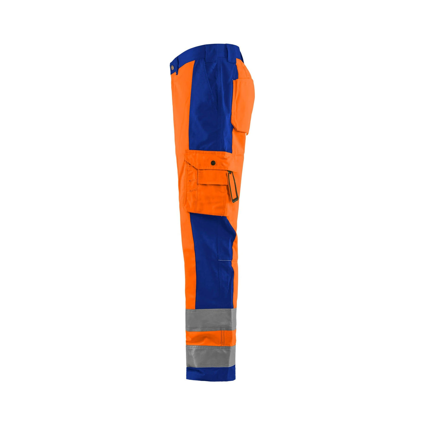 Blaklader 15831860 Hi-Vis Work Trousers Orange/Cornflower Blue Left #colour_orange-cornflower-blue