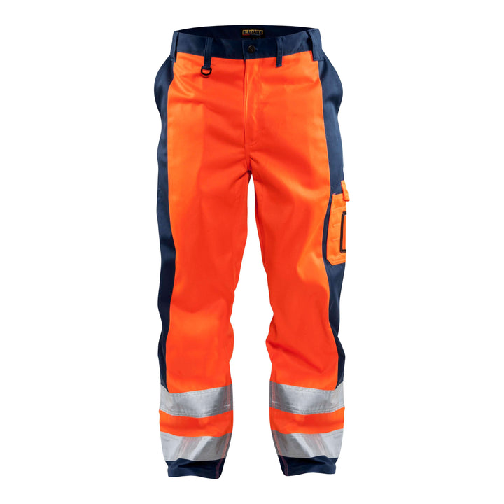 Blaklader 15831860 Hi-Vis Work Trousers Orange/Navy Blue Main #colour_orange-navy-blue