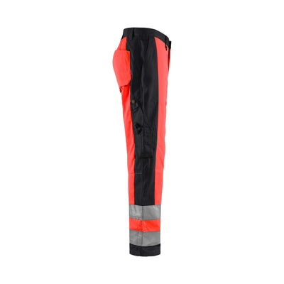 Blaklader 15831860 Hi-Vis Work Trousers Red/Black Right #colour_red-black