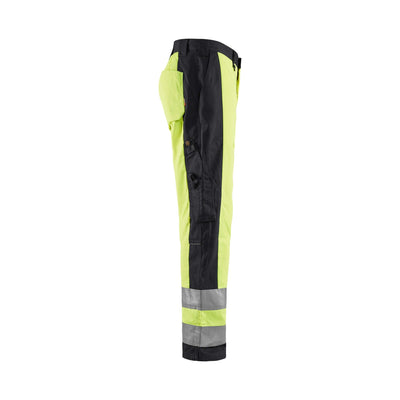Blaklader 15831860 Hi-Vis Work Trousers Yellow/Black Right #colour_yellow-black