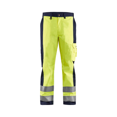 Blaklader 15831860 Hi-Vis Work Trousers Yellow/Navy Blue Main #colour_yellow-navy-blue