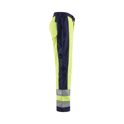 Blaklader 15831860 Hi-Vis Work Trousers Yellow/Navy Blue Right #colour_yellow-navy-blue