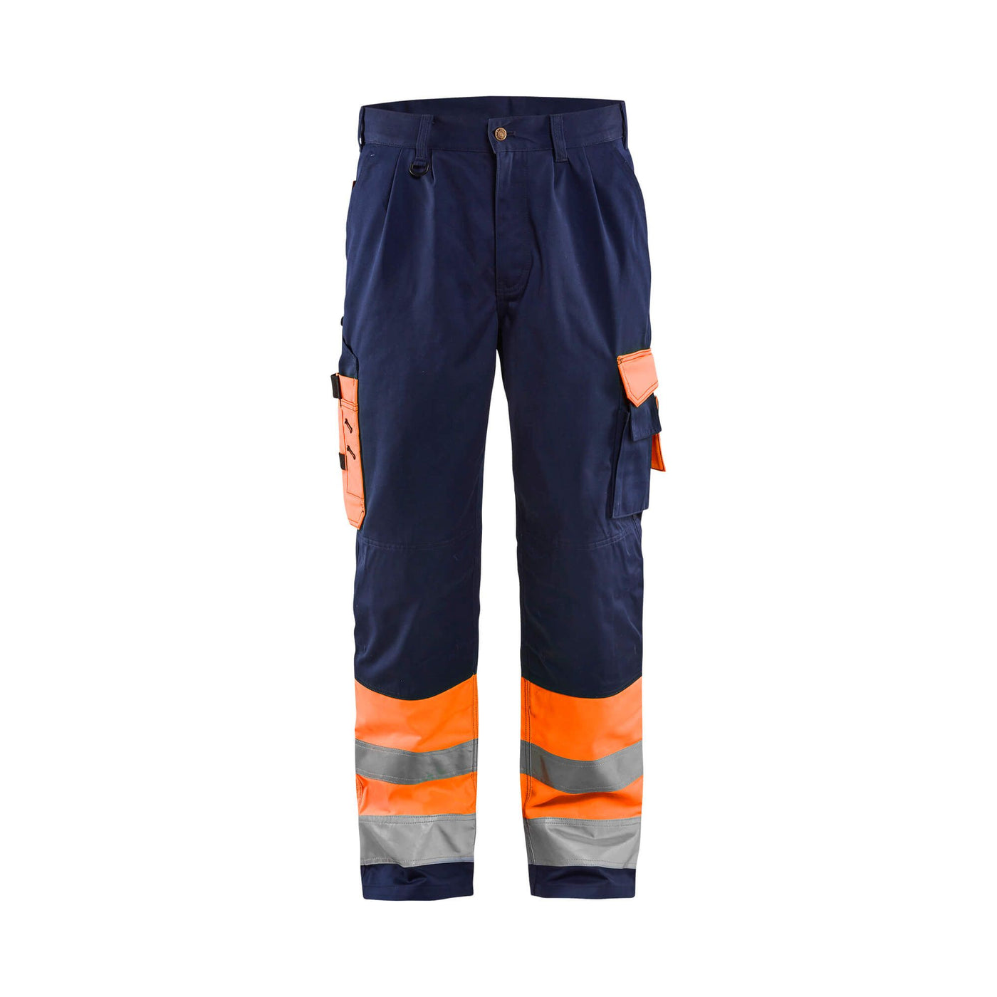Blaklader 15841860 Hi-Vis Work Trousers Orange/Navy Blue Main #colour_orange-navy-blue