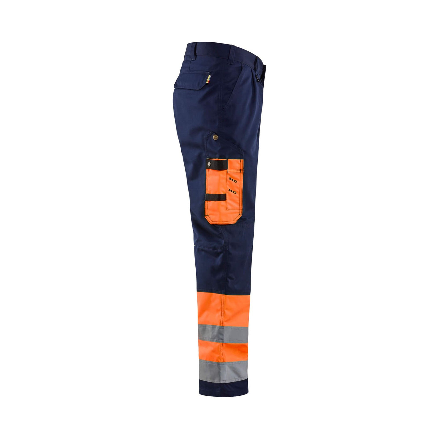 Blaklader 15841860 Hi-Vis Work Trousers Orange/Navy Blue Right #colour_orange-navy-blue
