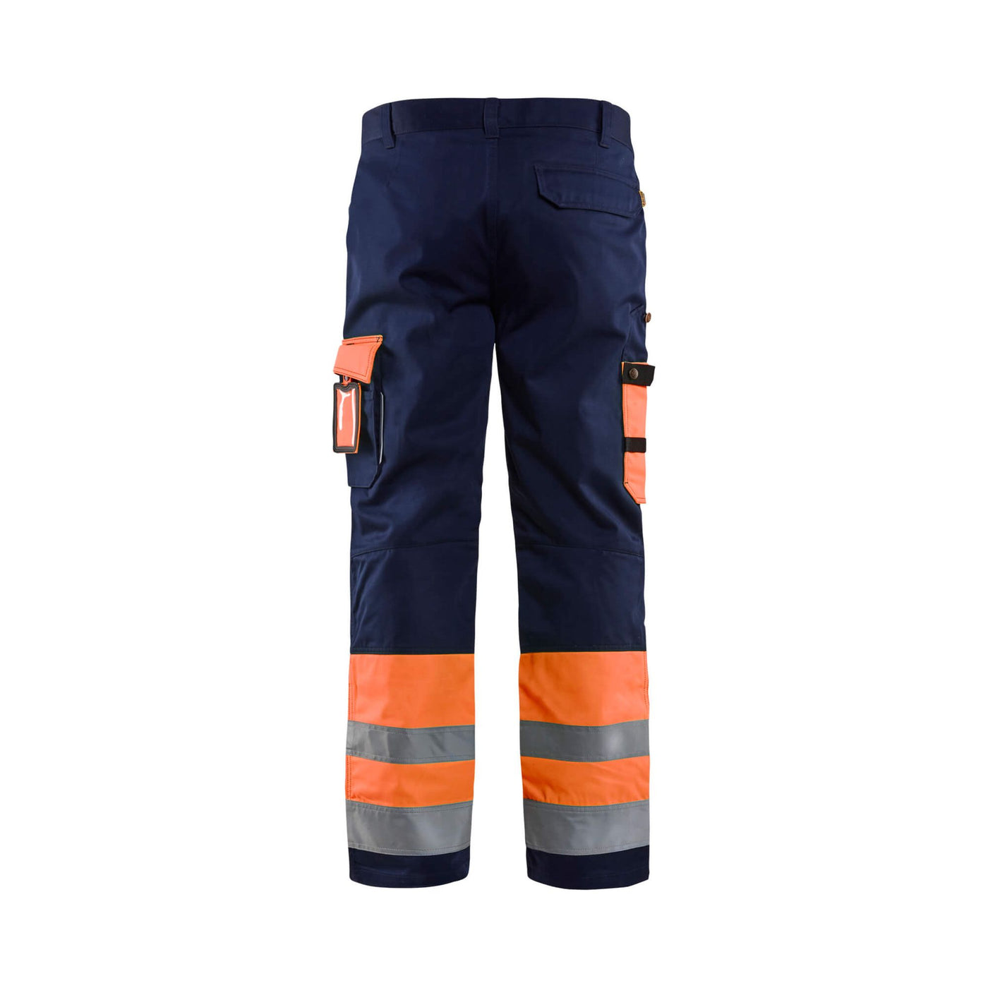 Blaklader 15841860 Hi-Vis Work Trousers Orange/Navy Blue Rear #colour_orange-navy-blue