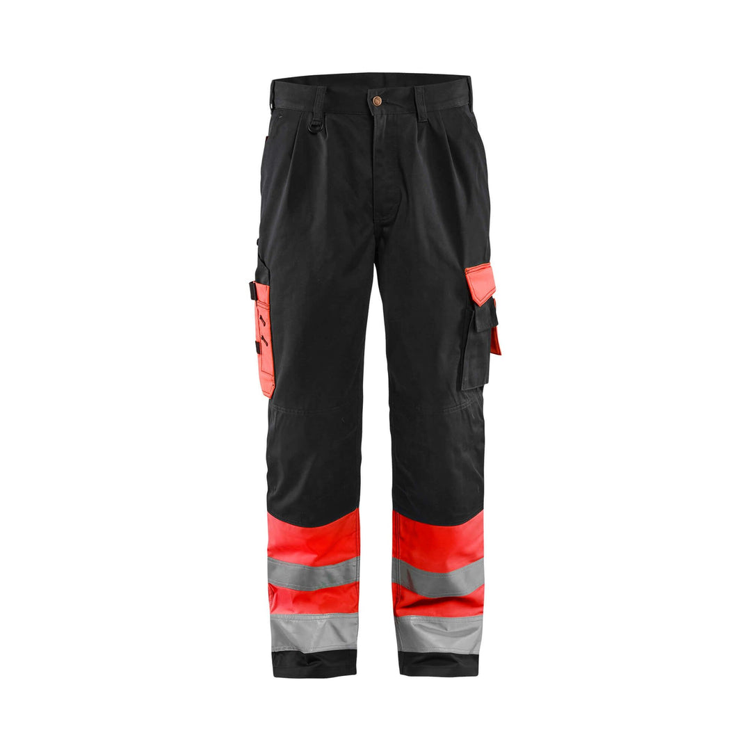 Blaklader 15841860 Hi-Vis Work Trousers Red/Black Main #colour_red-black