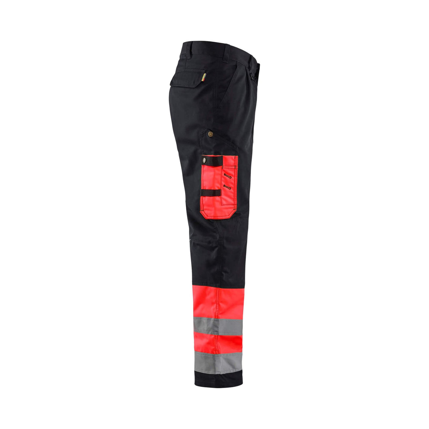 Blaklader 15841860 Hi-Vis Work Trousers Red/Black Right #colour_red-black