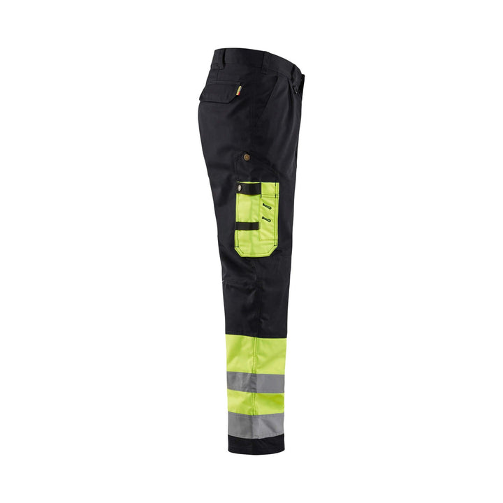 Blaklader 15841860 Hi-Vis Work Trousers Yellow/Black Right #colour_yellow-black