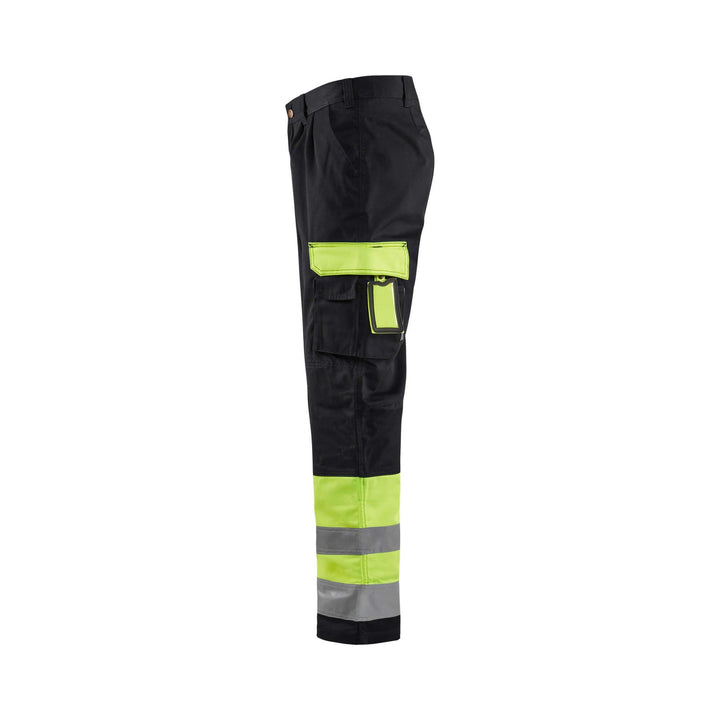 Blaklader 15841860 Hi-Vis Work Trousers Yellow/Black Left #colour_yellow-black