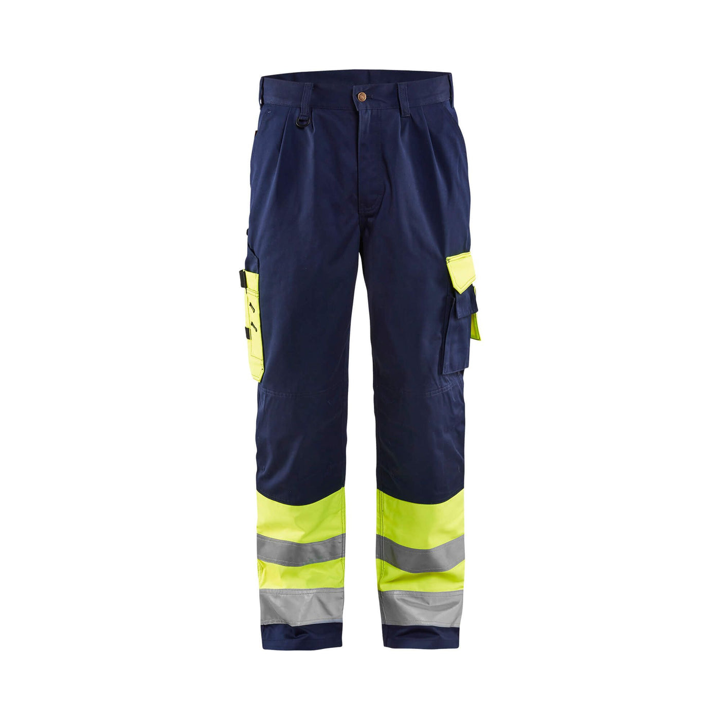 Blaklader 15841860 Hi-Vis Work Trousers Yellow/Navy Blue Main #colour_yellow-navy-blue