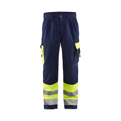 Blaklader 15841860 Hi-Vis Work Trousers Yellow/Navy Blue Main #colour_yellow-navy-blue