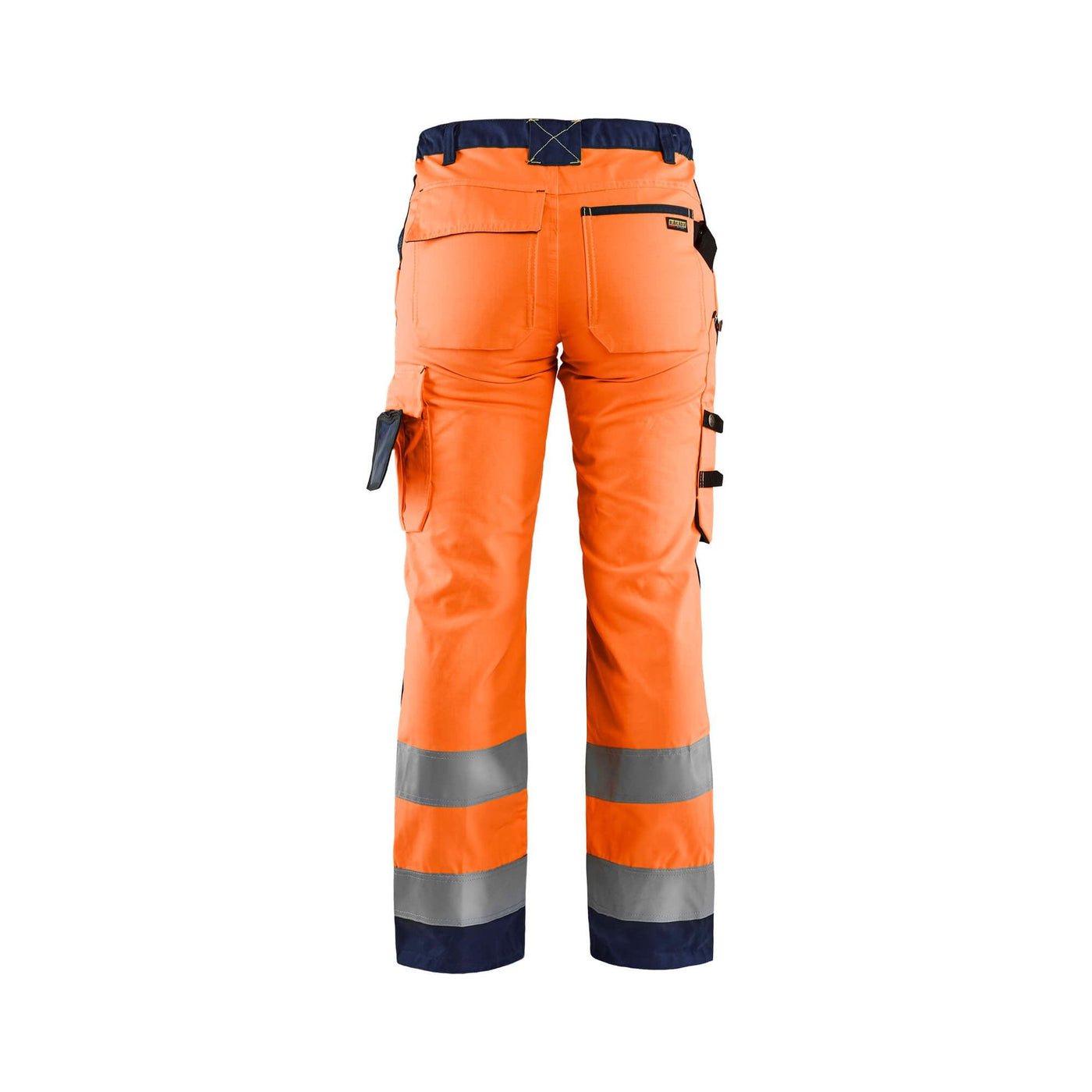 Blaklader 71551811 Hi-Vis Work Trousers Orange/Navy Blue Rear #colour_orange-navy-blue