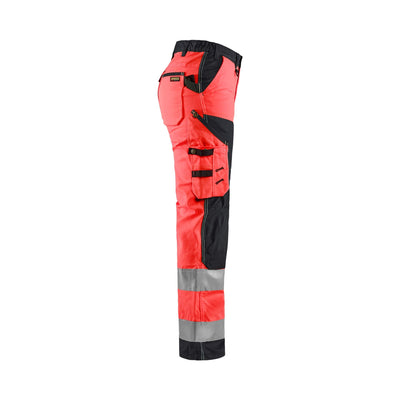 Blaklader 71551811 Hi-Vis Work Trousers Red/Black Right #colour_red-black