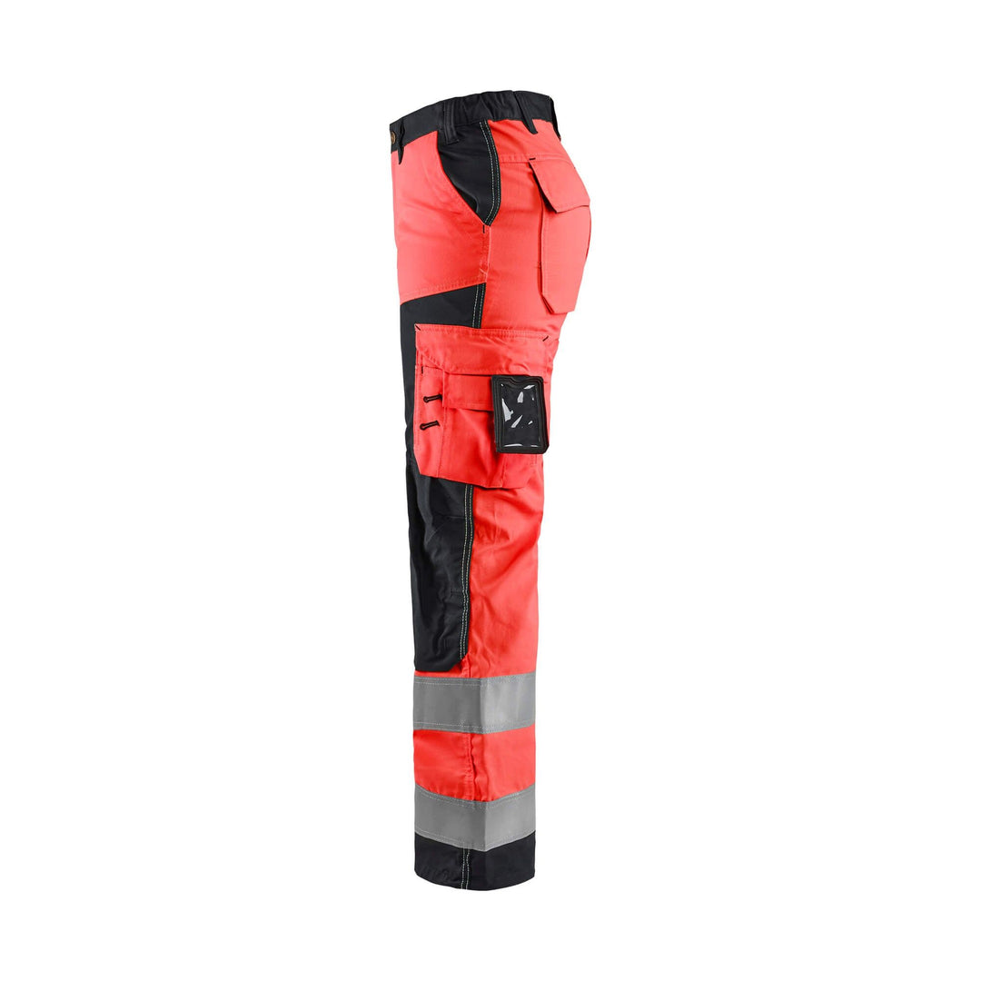 Blaklader 71551811 Hi-Vis Work Trousers Red/Black Left