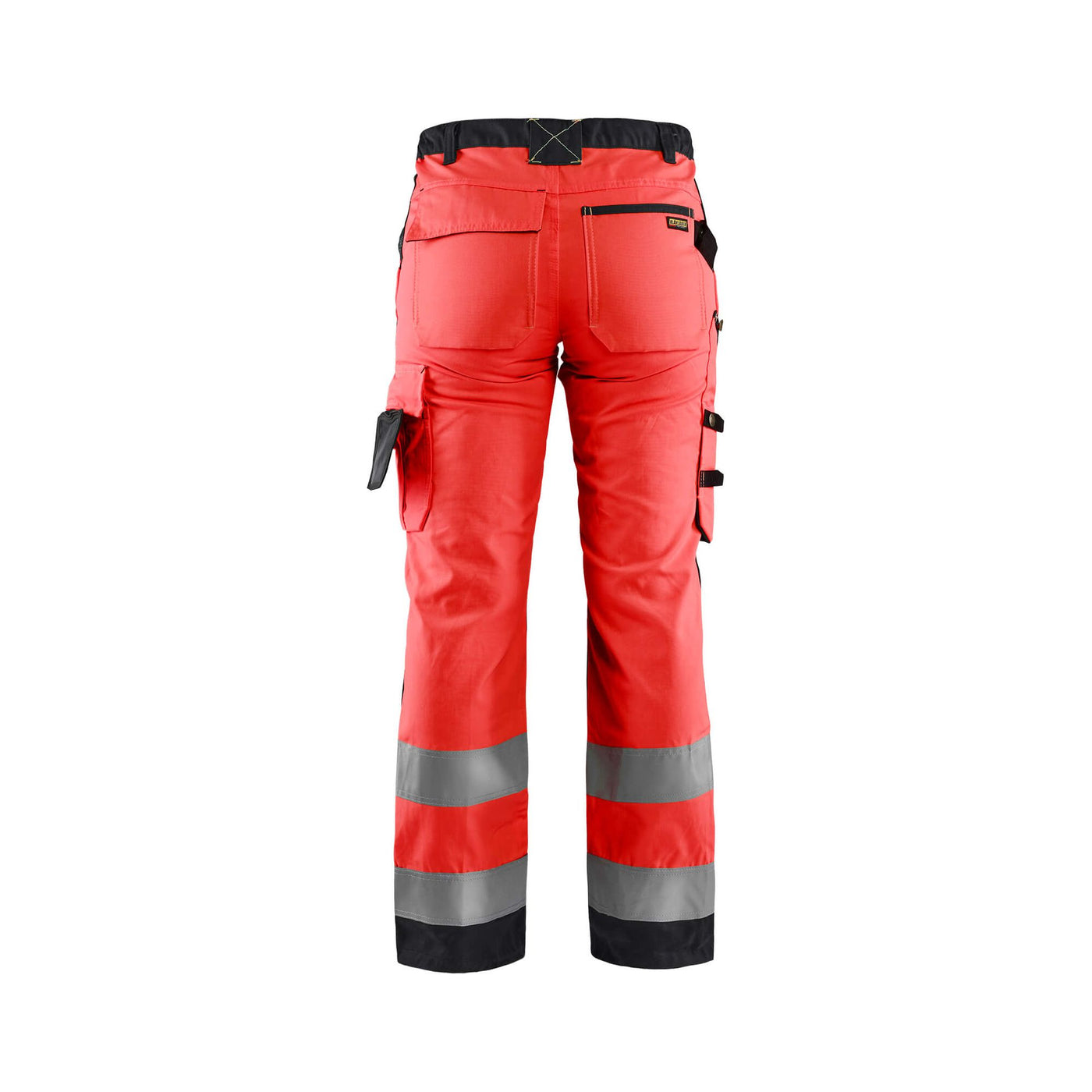 Blaklader 71551811 Hi-Vis Work Trousers Red/Black Rear #colour_red-black