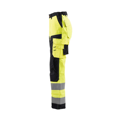 Blaklader 71551811 Hi-Vis Work Trousers Yellow/Black Left #colour_yellow-black