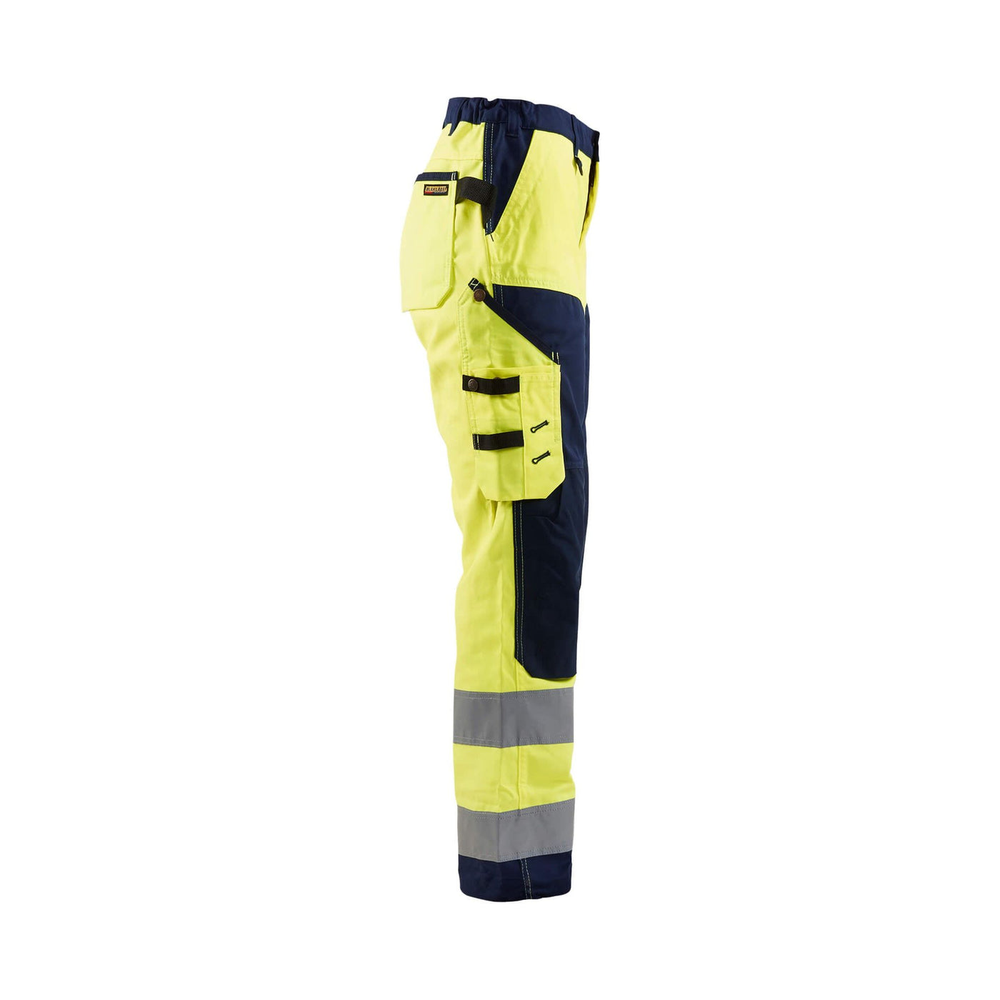 Blaklader 71551811 Hi-Vis Work Trousers Yellow/Navy Blue Right #colour_yellow-navy-blue