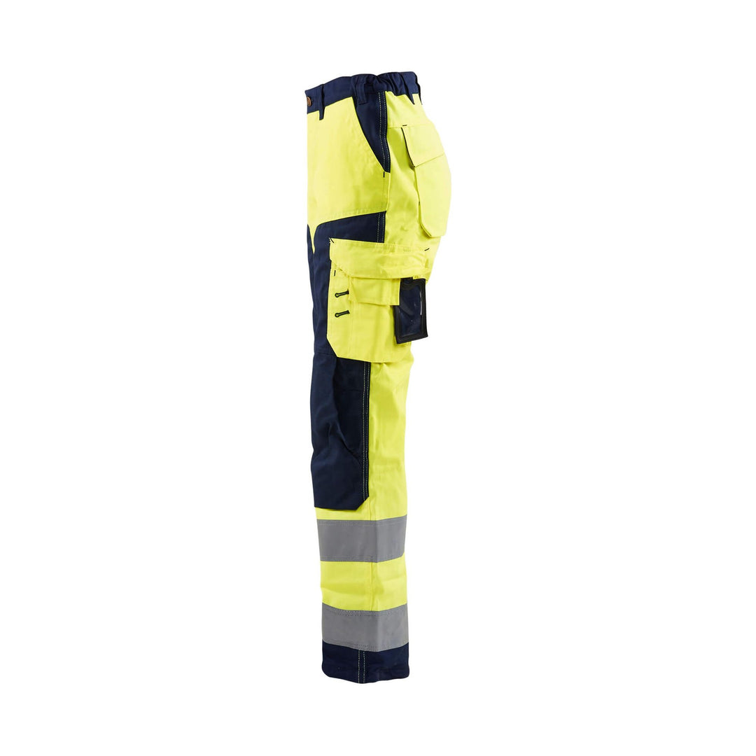 Blaklader 71551811 Hi-Vis Work Trousers Yellow/Navy Blue Left