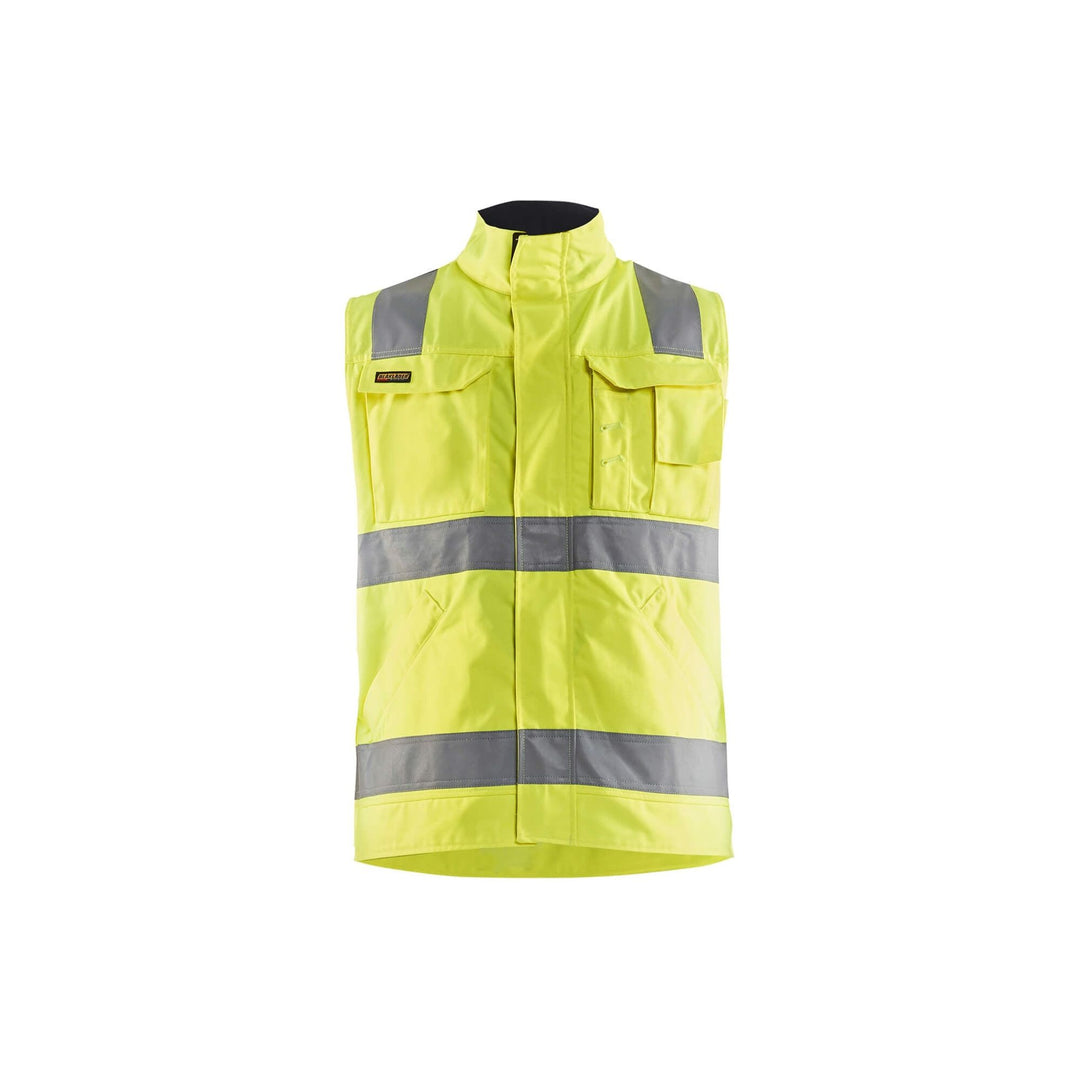 Blaklader 85051804 Hi-Vis Work Vest Yellow/Navy Blue Main #colour_yellow-navy-blue